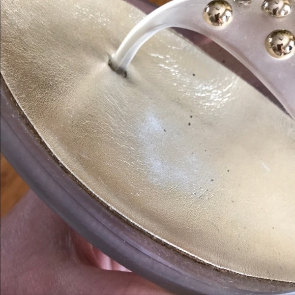 Stuart Weitzman  size 10 clear Rhinestone studded jelly flip flops thongs - Picture 7 of 9